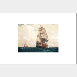 Ship At Sea by Michael Zeno Diemer digitally enhanced Posters and Art